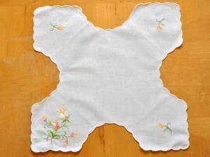 Hot Bun Warmer with Peach Embroidered Flowers