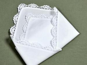 1 Dozen White Scalloped Crochet Lace Dinner Napkins