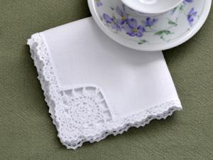 1 Dozen White Floral Crochet Lace Tea Napkins