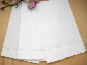 Variety Pack of 6 Circle Band Linen Hand Towels