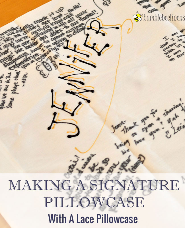 Making a Personalized Signature Pillowcase