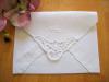 Set of 3 Linen Handkerchief Envelopes with Cutwork Lace
