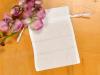Set of 3 Linen Circle Band and Drawnwork Favor Bags