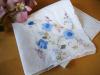 Set of 3 'Something Blue' Flower Bridal Handkerchiefs