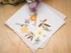 Set of 3 Yellow Floral Applique Embroidered Handkerchiefs