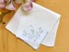 Set of 3 Blue Floral Vine Embroidered Handkerchiefs