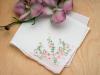 Set of 3 Pink Floral Vine Embroidered Handkerchiefs