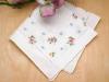 Floral Cross Stitch Bridal Handkerchief