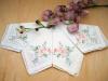 Set of 12 Mix Pink Flower Embroidered Handkerchiefs