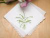 Set of 3 White Lily of the Valley Hankies w/ Scallop Edges