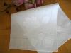 Set of 3 White Peony Flower Design Wedding Handkerchiefs