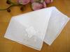 Set of 3 White Embroidered Handkerchiefs with a Rose