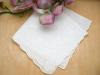 Set of 3 White Embroidered Tulip and Daisy Wedding Handkerchiefs