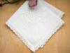 Set of 3 White Lily of the Valley Hankies w/ Cathedral Lace