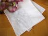 Four Corner White Handkerchief with Butterfly Embroidery