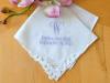 Initialed Bride Groom Wedding Date Hankie - Font J