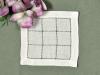 1 Dozen Ecru Grid Hemstitched Linen Cocktail Napkins