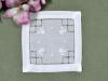 1 Dozen White Linen Cocktail Napkins with Daisy Squares