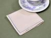 1 Dozen Ecru Tea Napkins with A Simple Blue Border