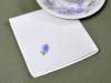1 Dozen White Tea Napkins with a Blue Dandelion