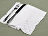 1 Dozen White Battenburg Floral Dinner Napkins