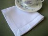 1 Dozen White Hemstitched Linen Tea Napkins - 12 inch