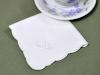 1 Dozen Linen Luncheon Napkins with Cutwork Rose