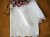 Set of 2 Linen Hand and Bath Towels with a Cross Stitch Design