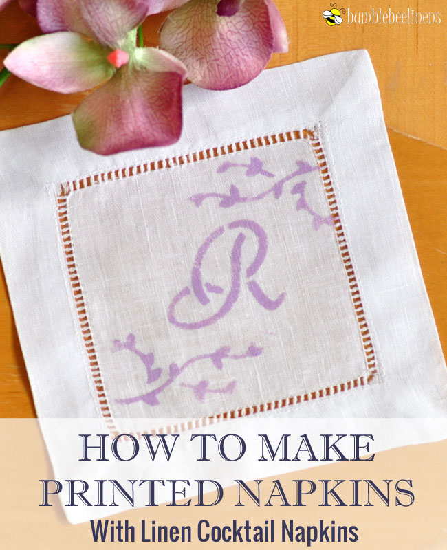 How To Make Printed Monogrammed Cocktail Napkins