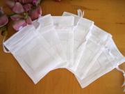 Set of 6 Linen Hemstitched Favor Bags