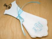 Monogrammed Wedding Dress Hankie Kit 3 Initial Font B