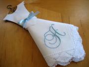 Monogrammed Wedding Dress Hankie Kit Fan Font A