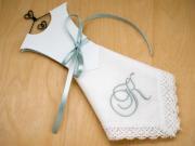 Monogrammed Wedding Dress Hankie Kit Flower Font A