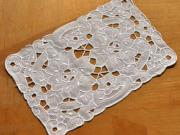 White Linen Floral Cutwork Doily