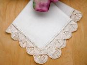 Queen Anne Bobbin Lace Ladies Handkerchief