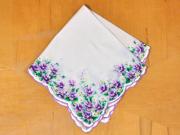 Vintage Inspired Violet Edge Print Hankie