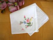 Set of 3 Flower Bouquet Embroidered Handkerchiefs