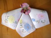 Set of 12 Mix Applique Floral Embroidered Handkerchiefs