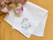 Set of 3 Purple and White Daisy Design Handkerchiefs