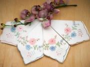 Set of 12 Mix Daisy Embroidered Handkerchiefs