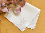Set of 3 Peach and Lavender Pansy Handkerchiefs