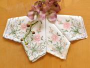 Set of 12 Mix Pink Floral Embroidered Handkerchiefs