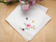 Set of 3 Whimsical Floral Childrens Hankie