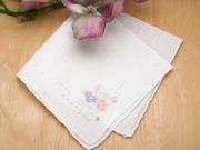Set of 3 Lavender and Pink Pansy Handkerchiefs
