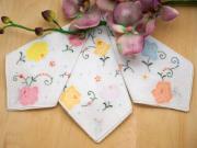 Set of 12 Mix Applique Flower Embroidered Handkerchiefs