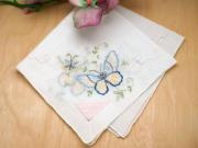 Something Blue Butterfly Wedding Handkerchief