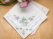 Floral 'Forget-Me-Not' Wedding Handkerchief