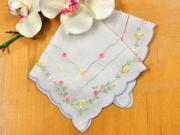 Blue Edge Wedding Handkerchief
