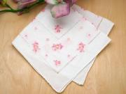 Pink Edge Wedding Handkerchief
