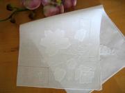 Set of 3 White Peony Flower Design Wedding Handkerchiefs